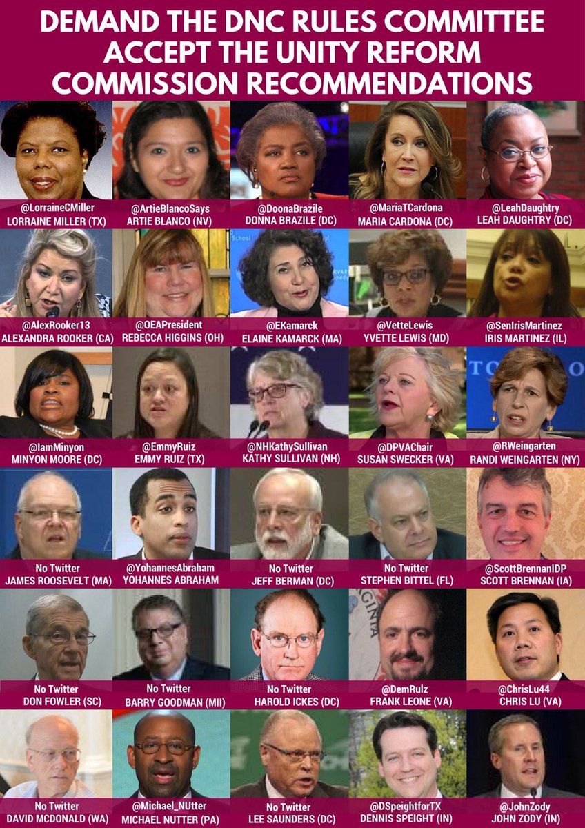RoseAnnDeMoro's tweet photo. VOTE IS TOMORROW: Tell @DNC Rules Cmte. VOTE YES on #Unity recommendations:

Cut superdelegates by 60% - give the people control!

Remove restrictions that discourage voting - enfranchise voters!

Increase transparency - restore faith in democracy!
#ReformTheDNC #ThursdayThoughts https://t.co/HRMEPmlyV9