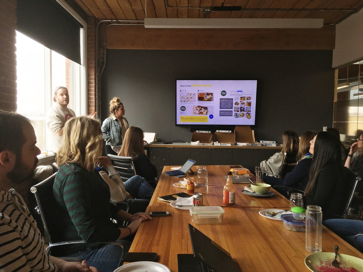 traffikCA's tweet image. Our social butterflies @SarahSzloboda  and @dylan1doyle leading the agency through a "Social 101" tutorial today! #TraffikCampus #TraffikLearns 📚📊🎉