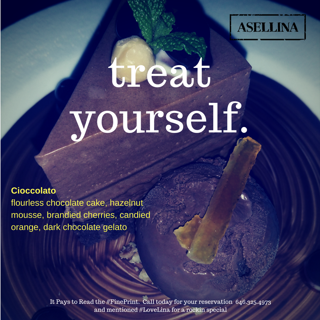 #TreatYourself
You deserve it. 

#ElevateYourExperience
#Dessert #Chocolate #yummy #foodie #foodporn #picoftheday #amazing #foodgasm #sinful #nomnomnom #instagood #forkyeah #hungry #hospitality
#pizza #pasta #winelover #cheflife #truecooks #foodcoma #onthetable #newforkcity