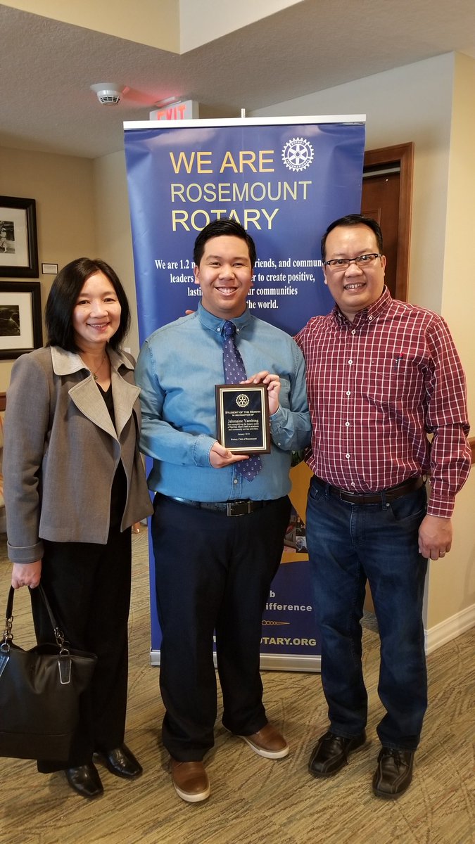 RosemountRotary's tweet image. Jahmaine Yambing - Student of the Month.  This young man loves Biology, although he has done every AP math class available. He is a member of the Student Council, Jazz Band, Marching Band, and so many more high school and Rosemount clubs. He was named this year's Homecoming King.