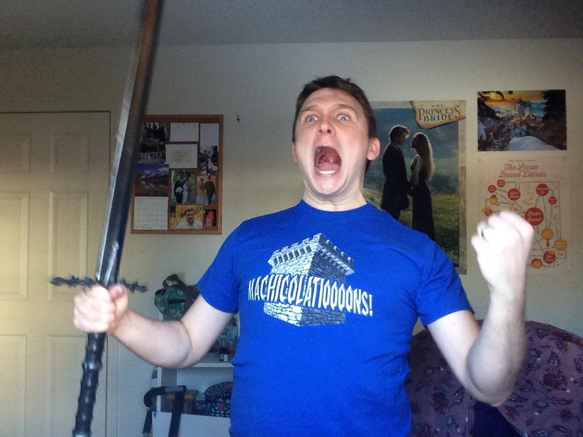 JakeBowenTV's tweet photo. Reppin' @shadmbrooks of Shadiversity, one of my favorite YouTube channels. Shout out to @pureMetatron, too. #Machicolations #Sword #Knights #History https://t.co/2MM4Sw62SN