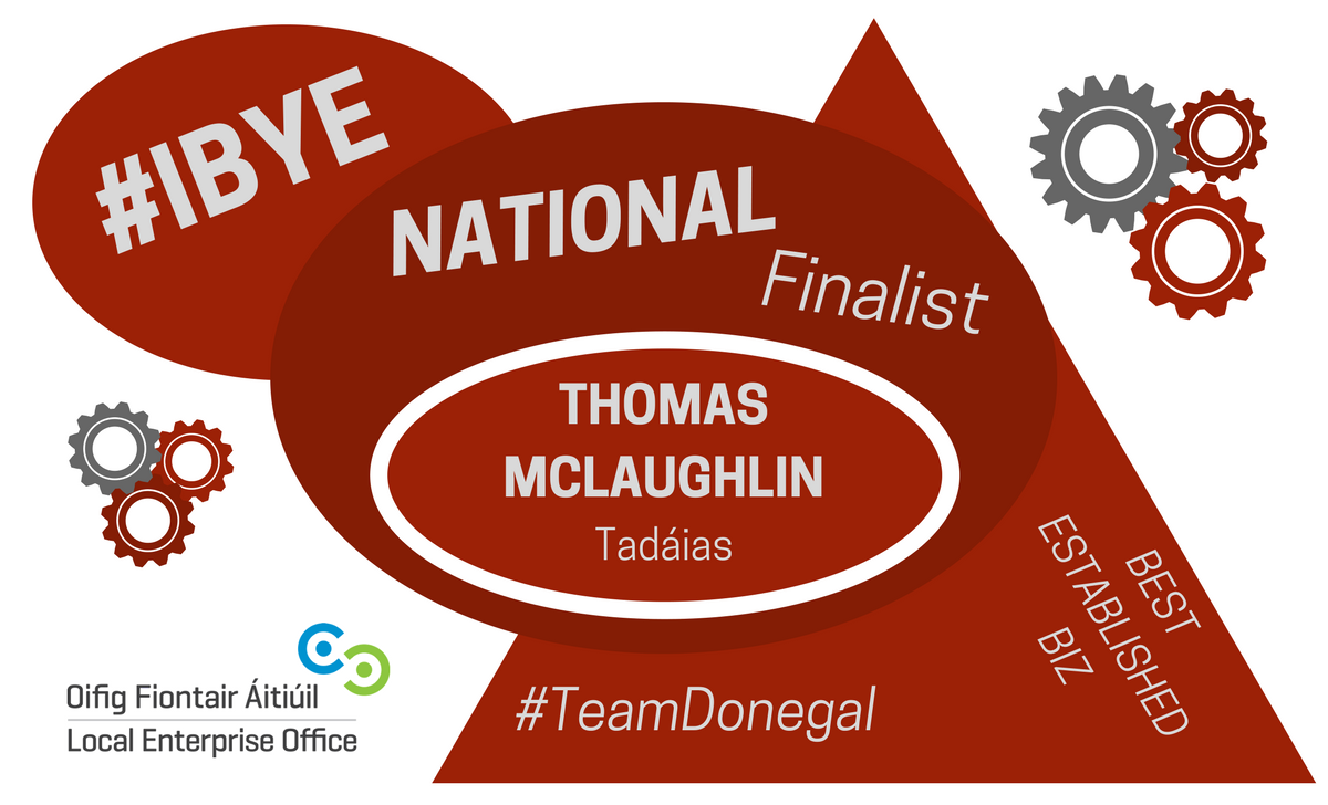 Huge Congrats to Best Established Business Winner &amp; New National #IBYE Finalist, Thomas McLaughlin of <a href="/tadaias/">TÁD Cycling</a> #TeamDonegal <a href="/DonegalLEO/">LEO Donegal</a>