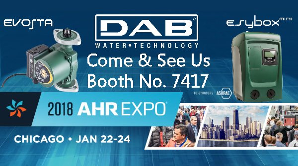 Only a few days to go until DAB Pumps will be at the 2018 AHR Expo on Booth 7417 #ahr2018 #DABpumps #Tradeshows