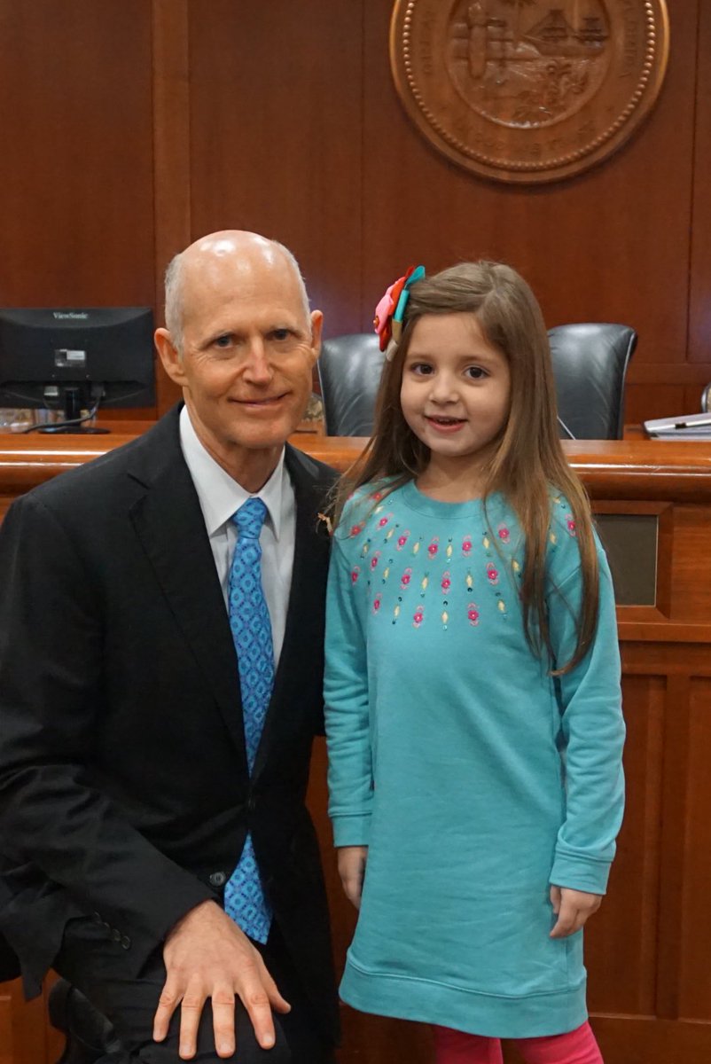 PresMannyDiazJr's tweet photo. Thanks @FLGovScott for inviting #PrincessMadisonDiaz to lead the pledge of allegiance at today’s cabinet meeting. https://t.co/B9aamNxwn5