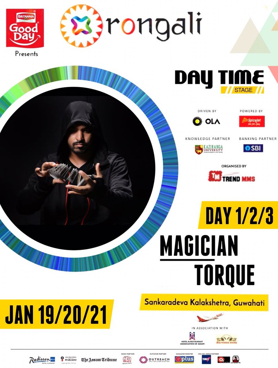 RongaliAssam's tweet photo. We present you Pritam Patra but most people knows him by Torque its because He can TWIST your MIND with Magic !!!

His goal is to spread Magic as an art from but not as something which is supernatural. 

Catch Him All 3 Days at the Day Time Stage of Rongali 2018 at KALAKSHETRA. https://t.co/kyB1yMQcZ3
