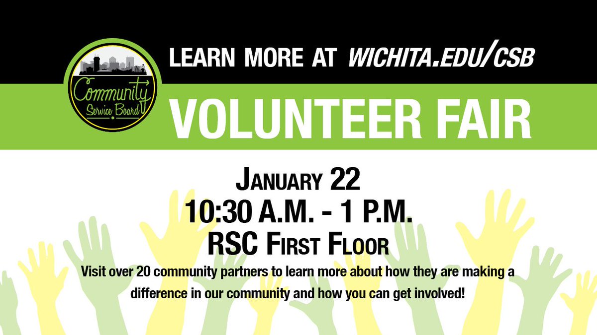 Interested in learning more about volunteering opportunities in our local community? Be sure to mark your calendars for next Monday, January 22 in RSC 1st floor for our Volunteer Fair! You may even have a chance to win prizes!