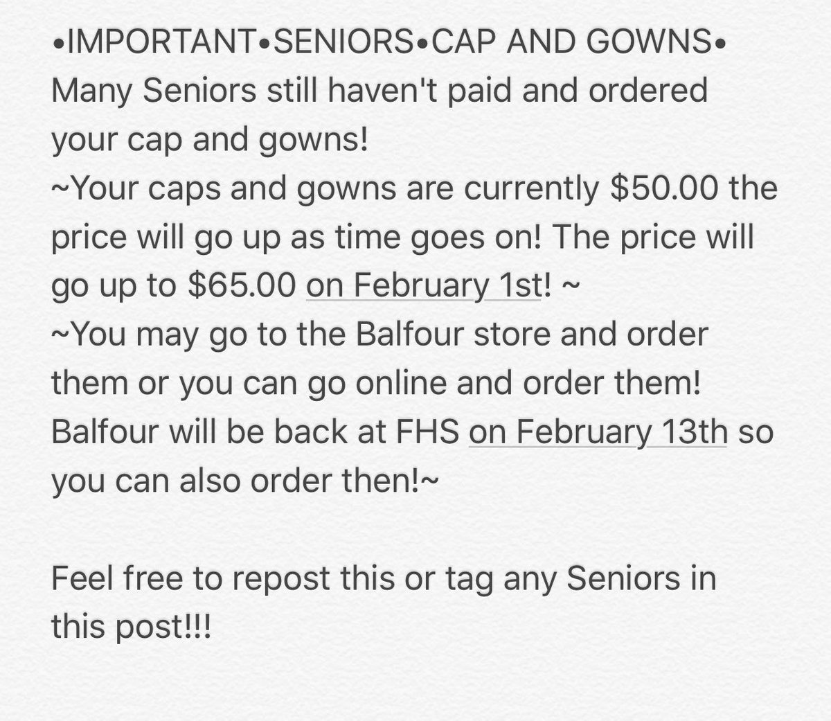 fhs2018_class's tweet photo. Cap and Gowns!!!🎓🎓🎓 https://t.co/W6DOVXY4ku