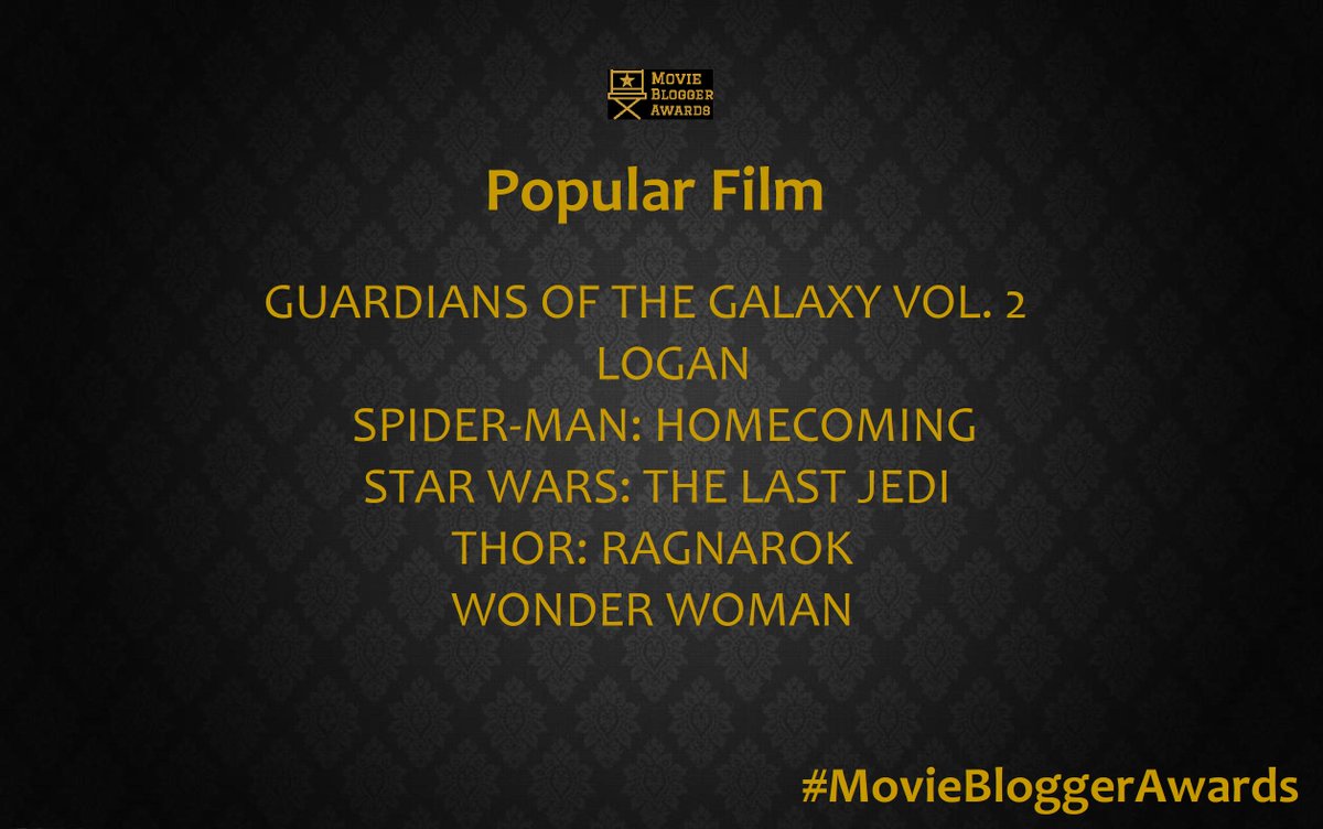 BloggerAwards's tweet photo. The nominees for Popular Film are:
#MovieBloggerAwards https://t.co/jDI2kqAtLz