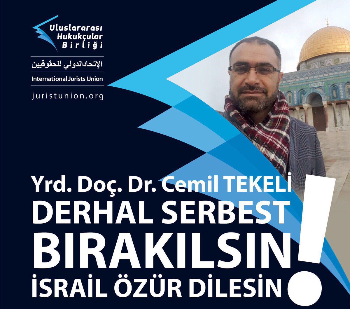 Kudusplatform's tweet photo. #CemilTekeliSerbestBirakilsin

İsrail suçunun ne olduğu belli dahi olmayan Medeniyet Üni. öğretim görevlisi Cemil Tekeli'yi günlerce iletişim imkanlarından mahrum olarak gözaltında tutamaz. https://t.co/1cAVymlezK