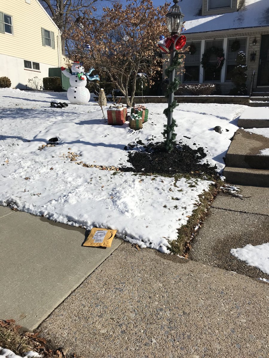 michaelakiczula's tweet photo. When @amazon says “your package was handed directly to a resident” but they definitely through it out the window. https://t.co/R8S4Tm3EB1