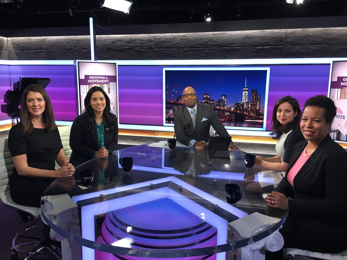 VoteRunLead's tweet photo. .@errollouis discusses the effort to get more #women involved in #politics ahead of this year's midterm elections w/ @erinvilardi of @VoteRunLead, @MonicaCKlein of @thebroadroomnyc, @kimberp_a of @HigherHeights, &amp; City Councilwoman @CarlinaRivera https://t.co/8PpCoIXgKZ https://t.co/goUzvOwcue