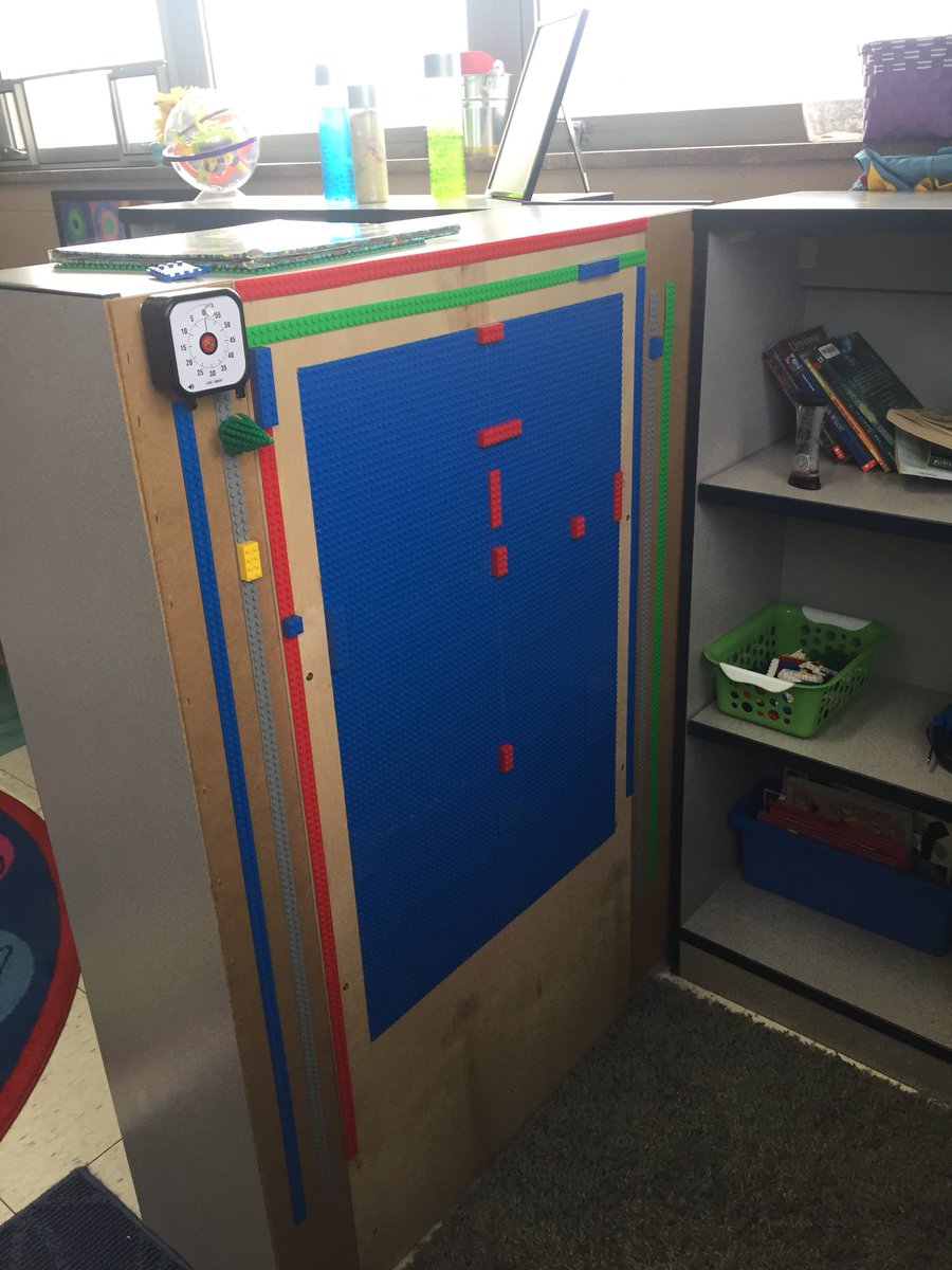 mohlman3's tweet photo. Monroe students finding the new LEGO wall a great calm down activity.      #monpln https://t.co/AlBF63EVQz