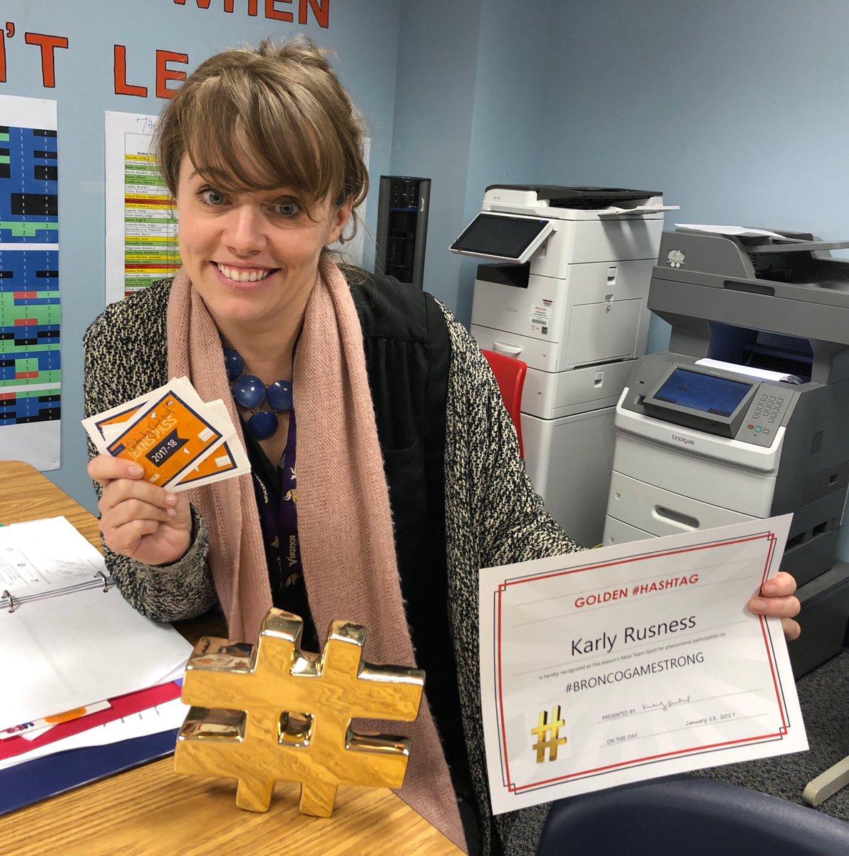 MikoWagstaff's tweet photo. Congrats to @KarlyAnn21 our latest #GoldenHashtag winner for your tweet about Snowball Stories #Broncogamestrong #WestTechUp #DLPCoaching @rwestjh https://t.co/zYLKYfsqHo