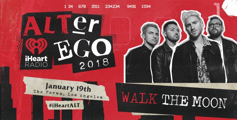 RT for a chance to win 2 tickets to ALTer EGO tomorrow night PLUS passes to meet @WALKTHEMOONband backstage! 

(16+ to enter. #Contest ends tonight 1/18 at 7pm) #iHeartALT #WalkTheMoon