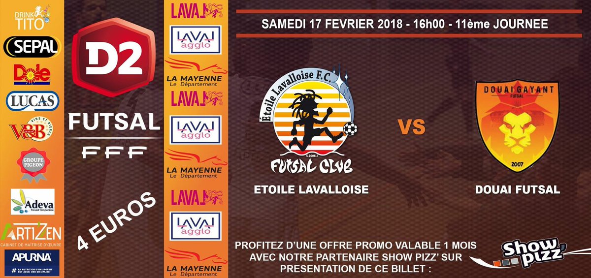 ELFC_officiel's tweet photo. nouveau partenaire!
👨‍🍳🍕 Il s'agit des pizzérias Show Pizz !
Avec ses 6 points de vente réparties sur Laval, Evron, Bonchamp, Segré, Craon et Ernée
à tous nos matchs, chaque entrée vous donnera une réduction sur l'ensemble de leurs restaurants !
https://t.co/SQKTIFDH7y https://t.co/aiPMVMcONt