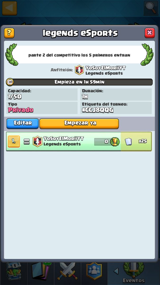 En busca de otros jugadores los esperamos 
4.3k
Los esperamos