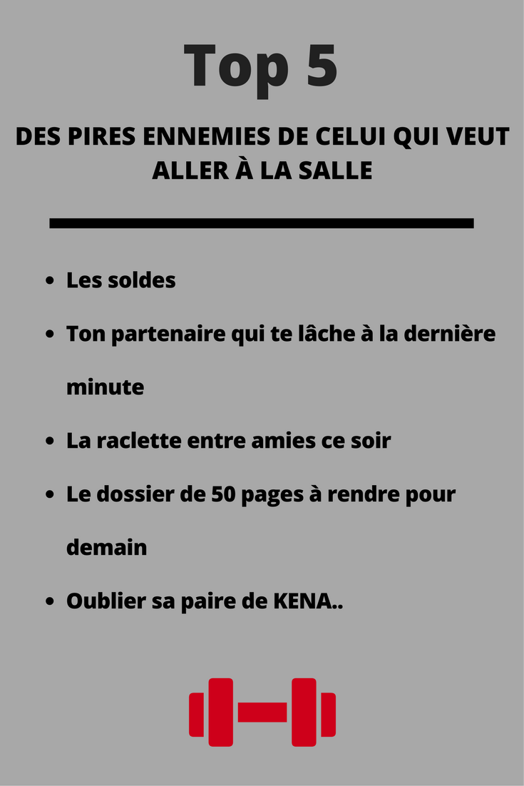 KENA4YOU's tweet image. ⚫️🔴Top 5 des pires ennemies de celui qui veut aller à la salle 😂
#KENASTYLE #KENA4YOU #KENALIFE #HUMOUR