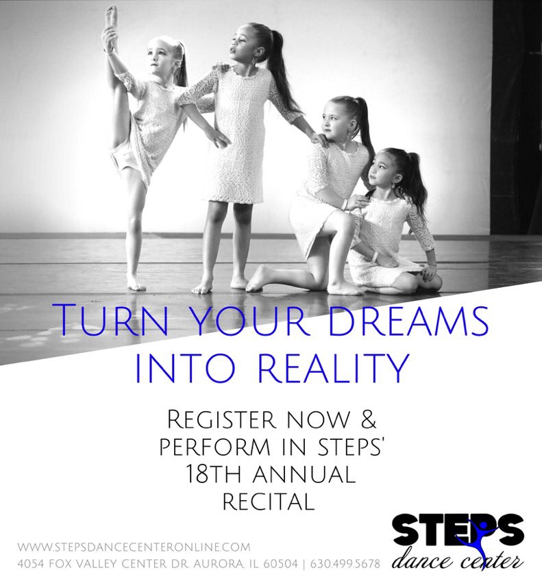StepsDanceCtr's tweet photo. ๐ฃThere's two weeks left to enroll in any of our rec classes and perform in our 18th annual recital. Steps offers classes for all ages, levels, and genres. Tell a friend ๐๐บ! #StepsDanceCenter #Steps #123SDC https://t.co/1jBTUzNChd