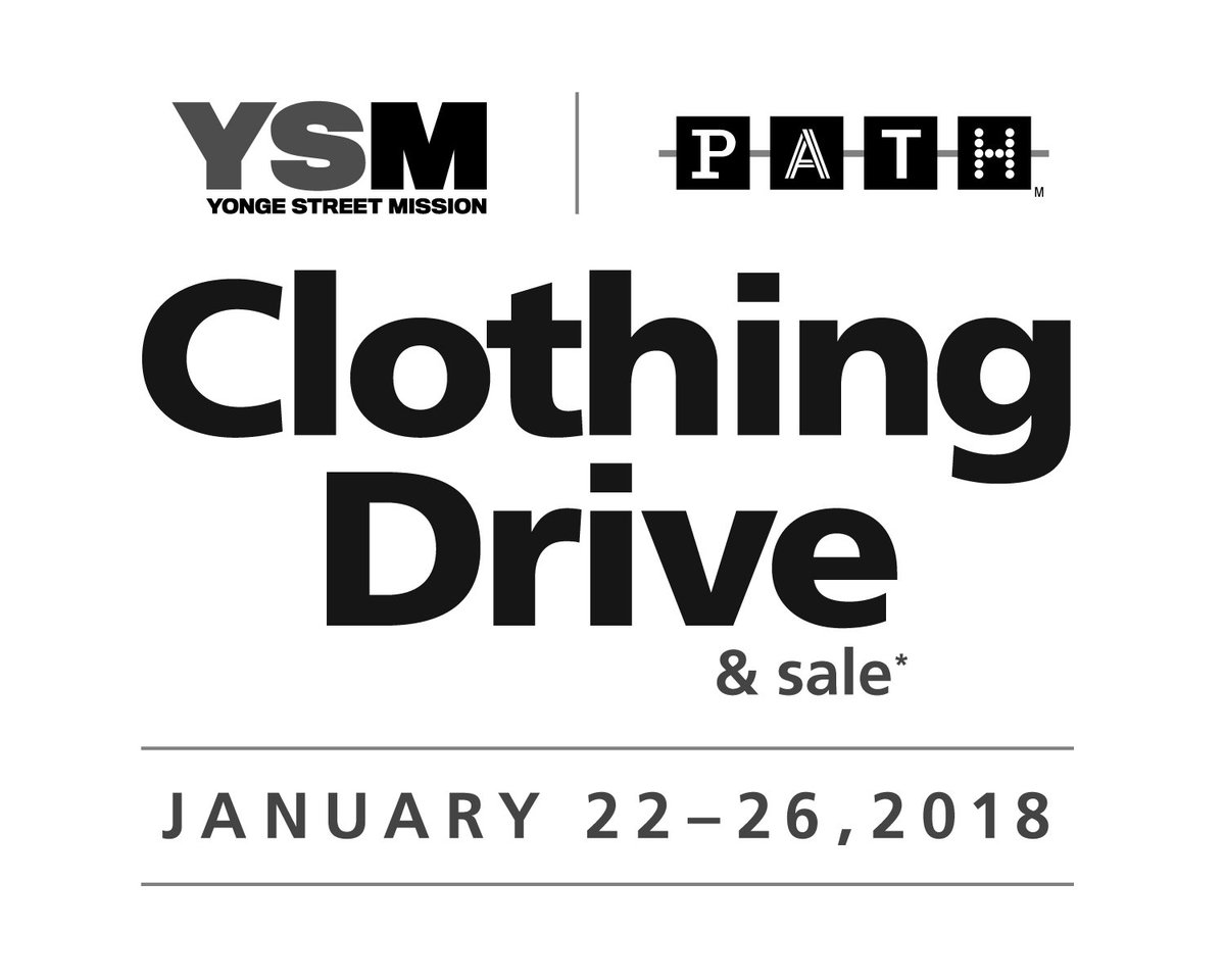 DowntownYonge's tweet image. Was your #NewYearsResolution to do a clean out of your clothes? Donate them to the @YSM_TO during the PATH Clothing Drive next week! Details: bit.ly/2mPSzNx #YongeLove #DoGood