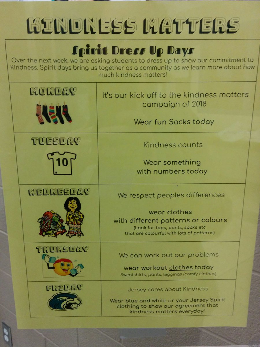 Kindness Week is coming up next week.  Monday is Wear Fun Socks day as a kick-off to our Kindness Week.  So dig out your most colourful pair of socks and show them off on Monday!