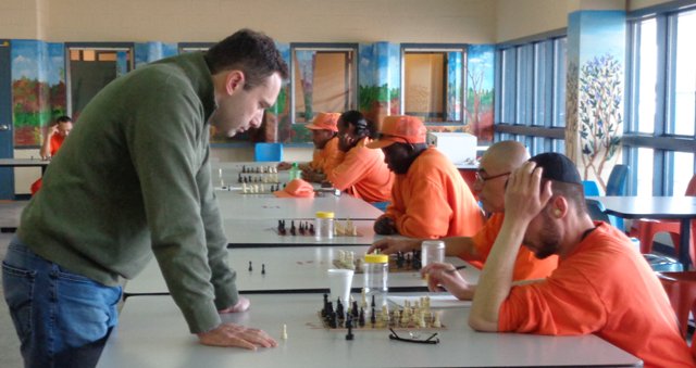 AZCorrections's tweet image. Our thanks to Chess Grandmaster @EugenePerel for taking time to share his incredible knowledge and skill of the game to inspire inmates at ASPC-Lewis, Stiner Unit!