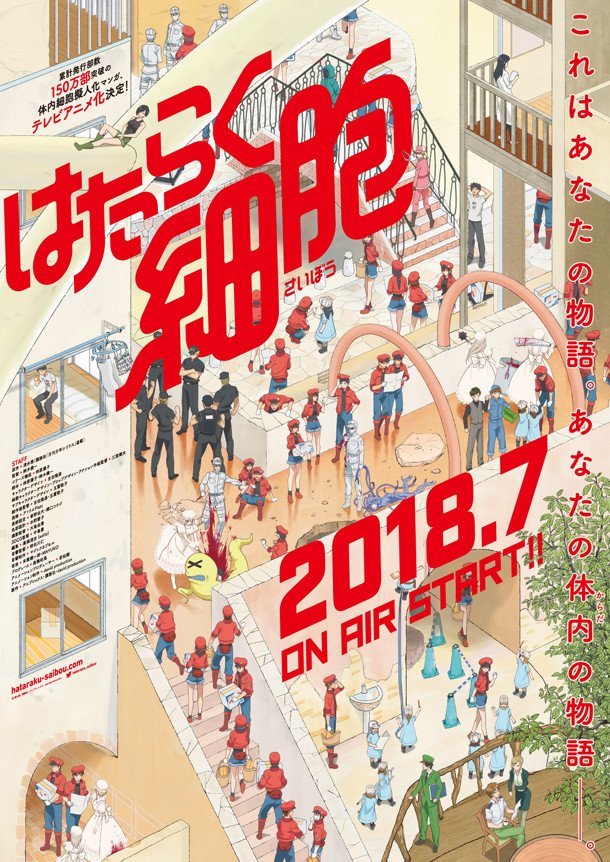 コミックナタリー 細胞を擬人化 はたらく細胞 今夏tvアニメ化 監督は ジョジョ の鈴木健一 コメントあり 動画あり はたらく細胞 T Co Xfjnkux2hb T Co Mpxsq5xmtz Twitter