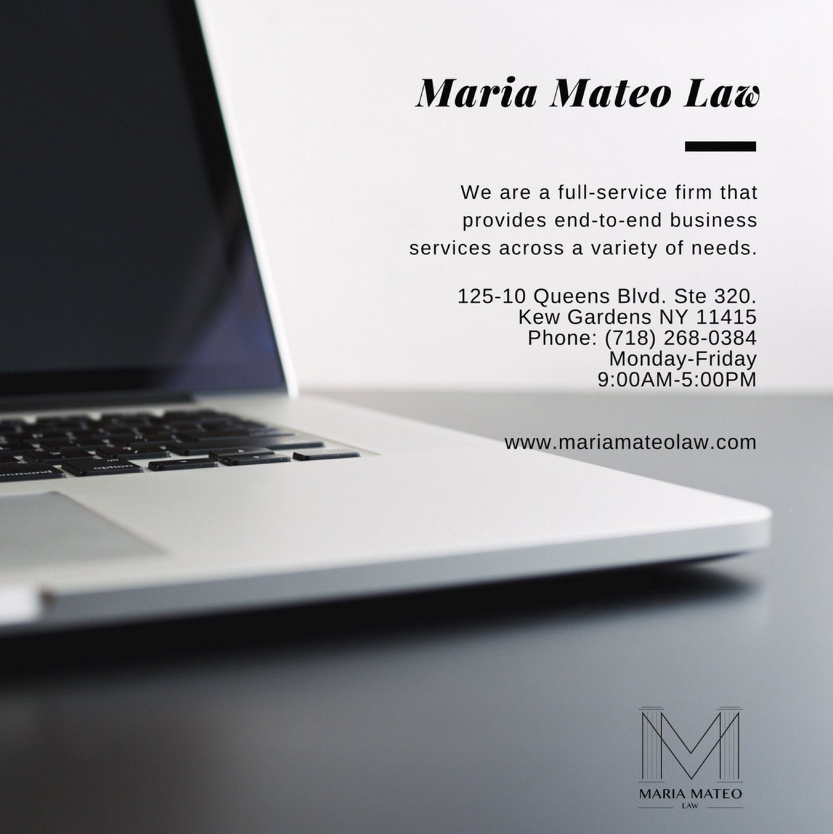 We are a full service firm that provides end to end business services across a variety of needs.
 #MariaMateoLaw #lawyer #confidence #believeinyourself #nyclawyers #lawyer #lawyerlife #law #lawyers