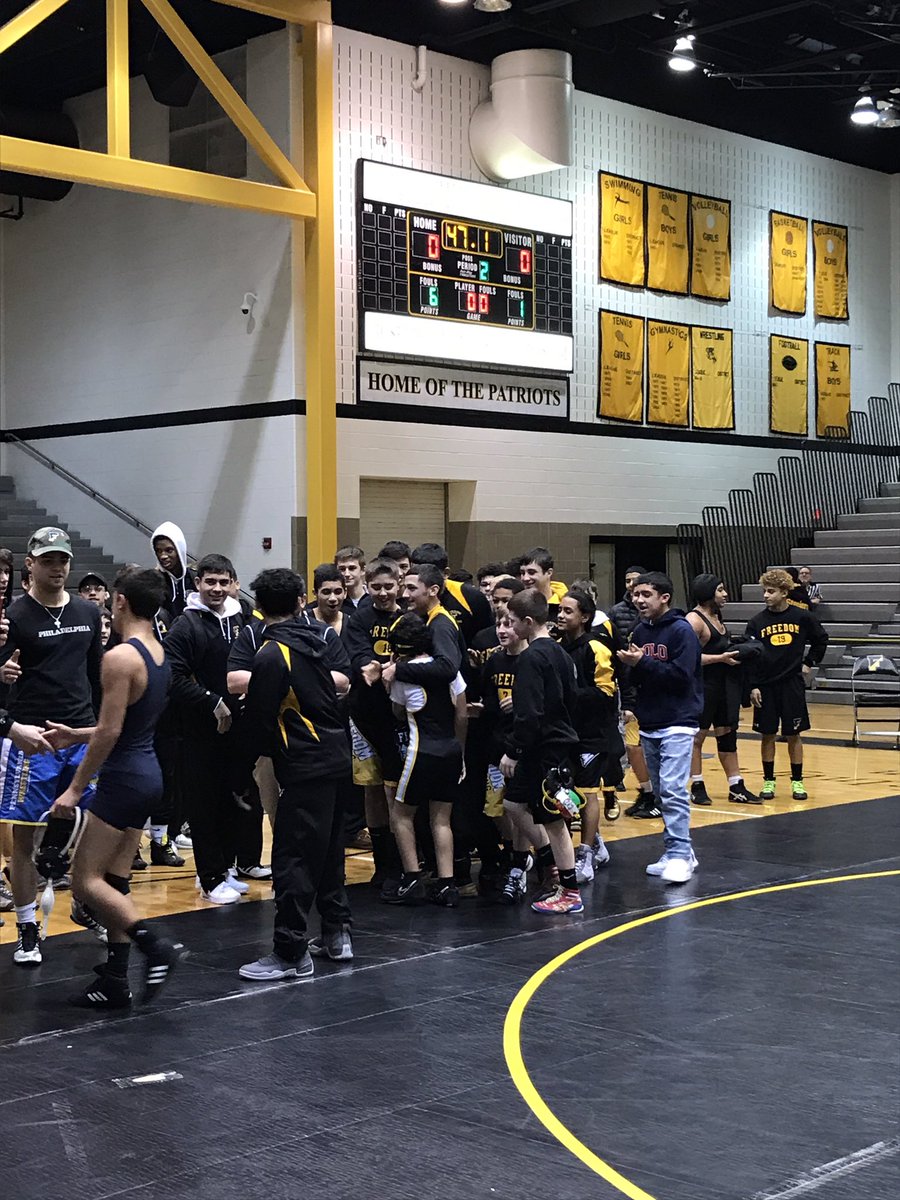 Leesonscience's tweet photo. Jay pins his opponent to win the match! Great job! @BASDincludesMe @FHSWrestlingPA https://t.co/FsnlJ5PxU2