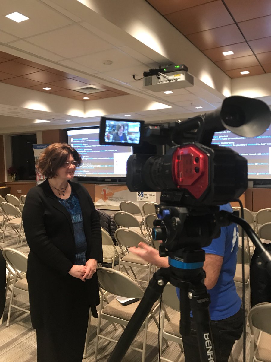 MassInno's tweet photo. “When you think about where American industry started, it was here!” Our founder @BobbieC being interviewed by @MediaHC on Haverhill and it’s place in the #startup community https://t.co/0KU8uMCHLh