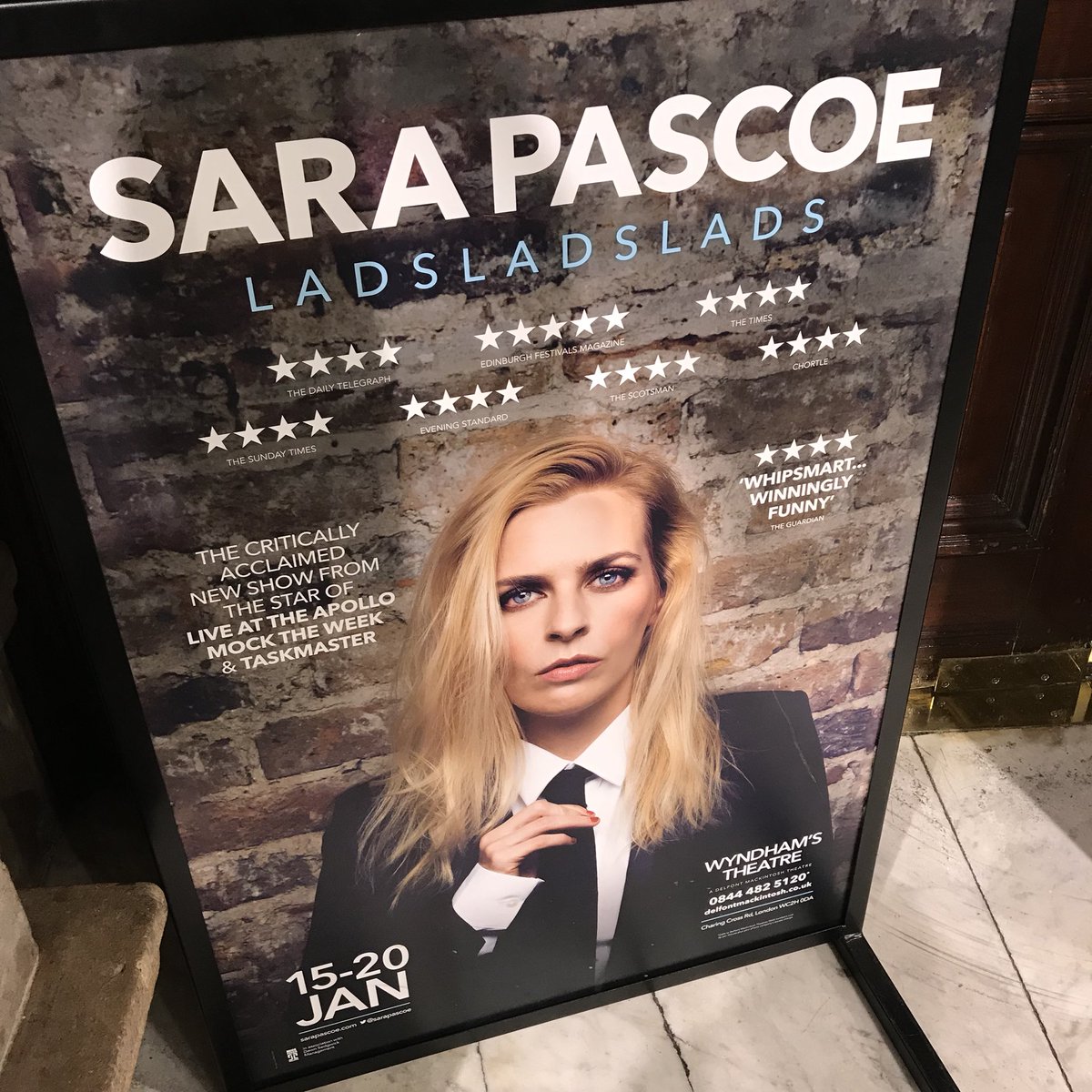 #SaraPascoe’s show was superb  #WyndhamsTheatre #standup