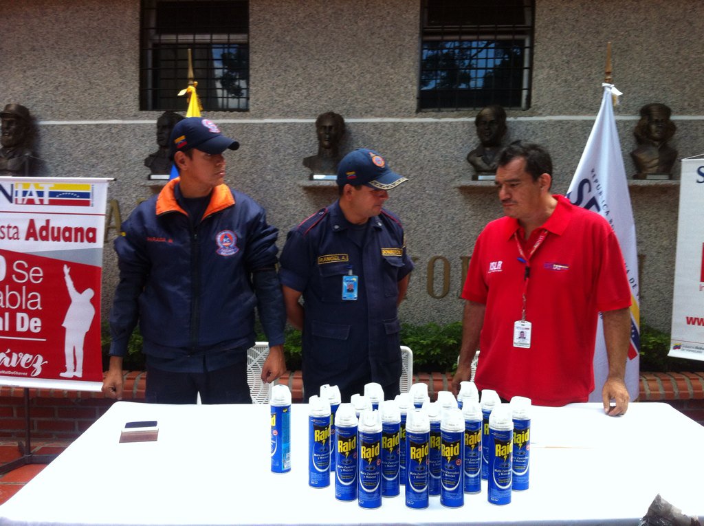 PCADMB's tweet photo. 18ENE2018 Agradecemos a @ADUANA_PSAT por donación de Aerosol RAID a @PCADMB @BbrosBolivarSA https://t.co/DflHZr6LiQ