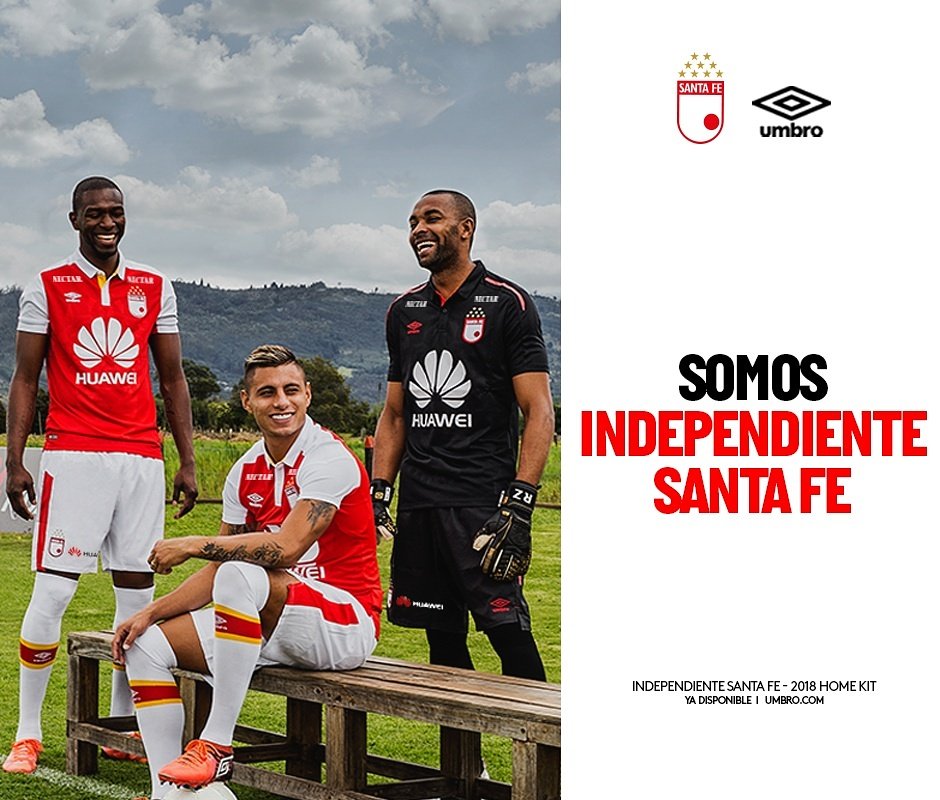 UmbroColombia's tweet photo. Presentamos la nueva indumentaria 2018 de @SantaFe  #UmbroColombia https://t.co/z8JhGJKw3R