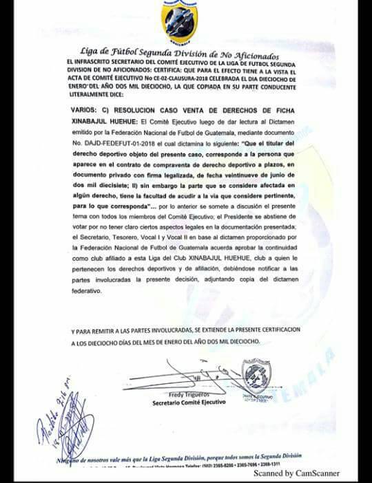 Liga2daGt's tweet photo. ATENCIÓN Y DE CARÁCTER OFICIAL, LIGA SEGUNDA DIVISIÓN INFORMA: 
QUE EL CLUB XINABAJUL HUEHUE CONTINUARÁ JUGANDO EN NUESTRA LIGA, ES A QUIEN CORRESPONDEN LOS DERECHOS DEPORTIVOS Y DE AFILIACIÓN. https://t.co/tPdYpBZ4YM
