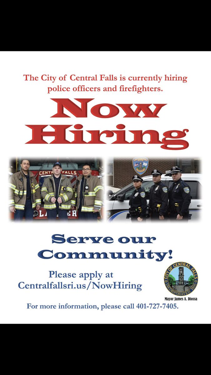 Want a rewarding career? We have what your looking for.  Follow this link for a preliminary application. Centralfallsri.us/nowhiring
