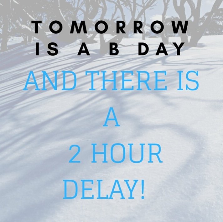 _MHSKeyClub's tweet image. School day will start at 9am tomorrow morning!  Dismissal at usual times.