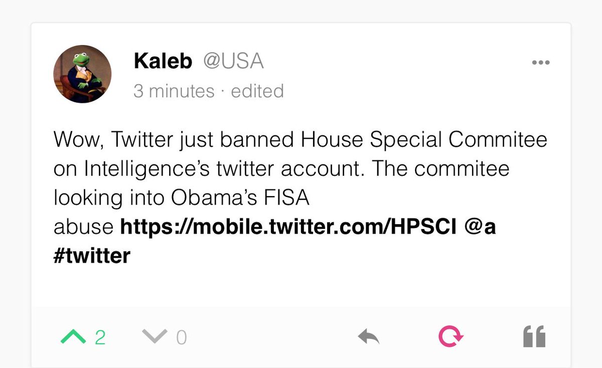 Twitter bans account of House Special Committee on Intelligence