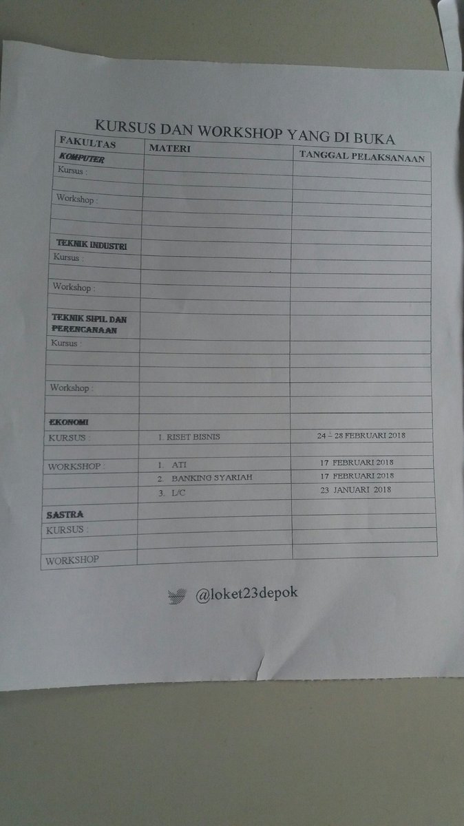 [UPDATE] Jadwal terbaru 19/01/2018