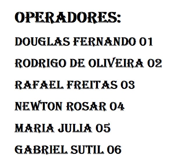 ComplexoDe's tweet image. Somos um time disposto a tudo👊😎
Listinha dos Operadores! 👏👏