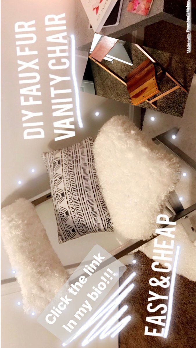 CarolynPatreese's tweet photo. NEW DIY IS UP ON MY CHANNEL NOW!!! FAUX FUR VANITY CHAIR!! SEE HOW I ACHIEVED THIS LOOK!! CLICK THE LINK IN MY BIO!!! #crafturday #youtuber #videos #VanityChair #DIY #FauxFur #smallyoutubercommunity #smallyoutuber #youtubesmallscreators #vlogger #VLOGs https://t.co/j9GiU83Mwk