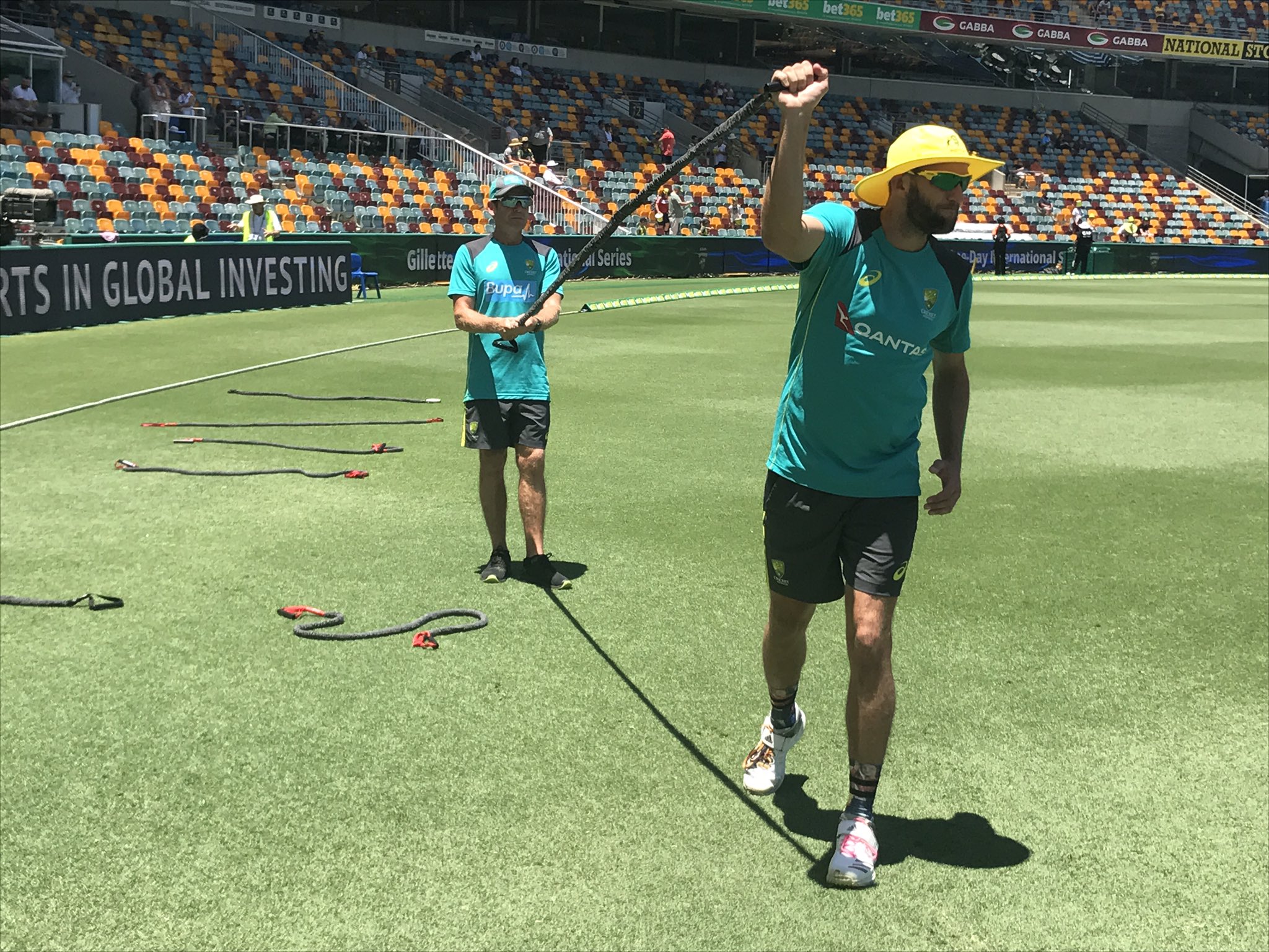 Cricket Com Au On Twitter Andrew Tye Looking Resplendent In The Yellow Floppy Hat Ausveng