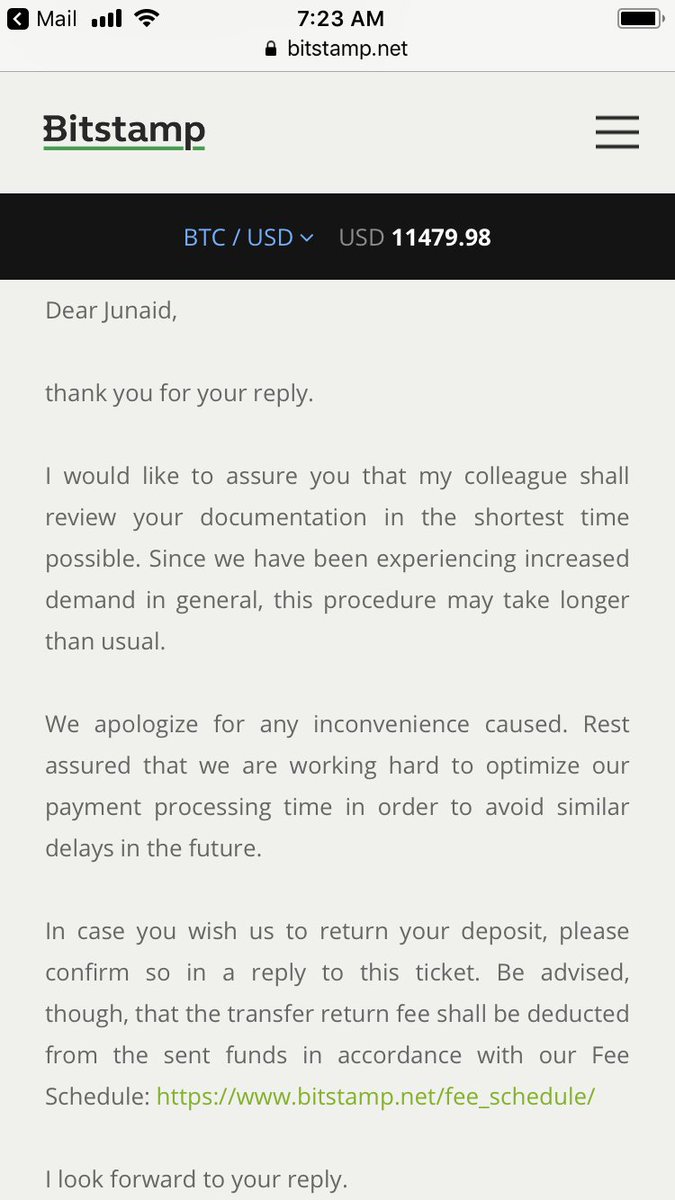 junaidqadir15's tweet photo. @Bitstamp @nejc_kodric Reply to my ticket ASAP 
Ticket 361306
Deposit reference 867oqnr4834498
Please return my funds 15k I don’t want to invest anymore I am waiting 4 weeks please return my funds https://t.co/j5elduUvOr