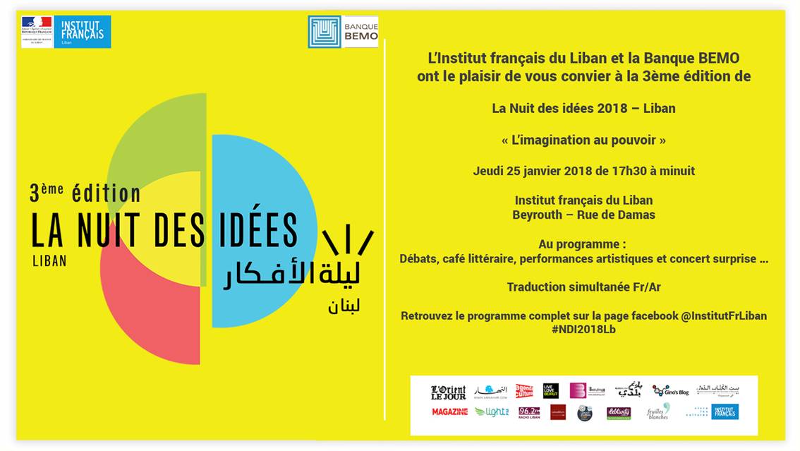 LPJ_Beyrouth's tweet photo. NUIT DES IDEÉS AU #LIBAN  – Découvrez les intervenants qui animeront les débats #NDI2018Lb
https://t.co/mVjPxd2H1g https://t.co/5fRuSaQ8wO