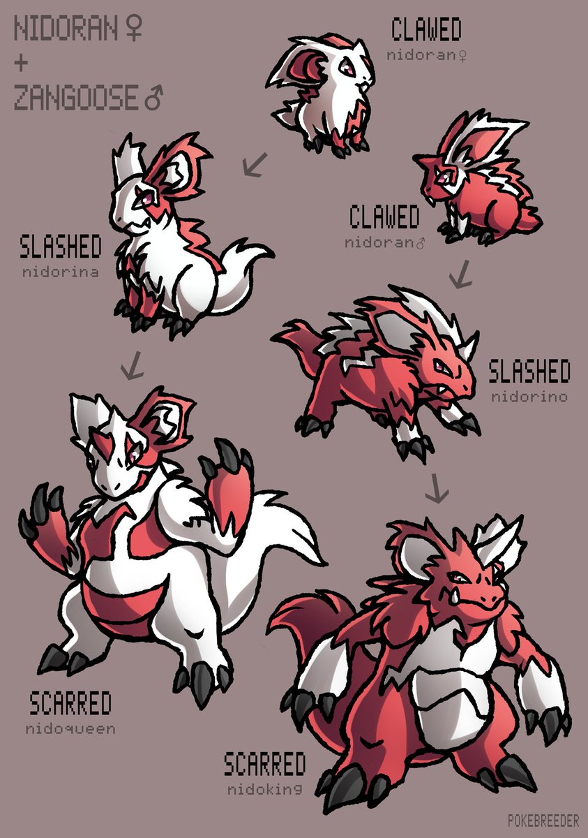These crossbreeds have soft, silky fur when they are calm, but it bristles  into poisonous points during battle. Seeming to have inherited Zangoose's  rivalry instinct, they will fight fiercely against Seviper and, image size:843x1200