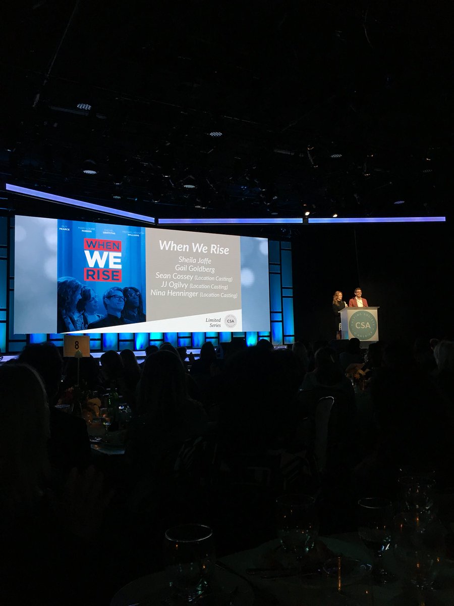 ABC_Casting's tweet photo. Announcing the nominees for Best Casting for Limited Series, including #SheilaJaffe #GailGoldberg #SeanCossey #JJOgilvy #NinaHenninger for @WhenWeRiseABC! #2018ArtiosAwards @CSAcasting https://t.co/lNmHWAw17W