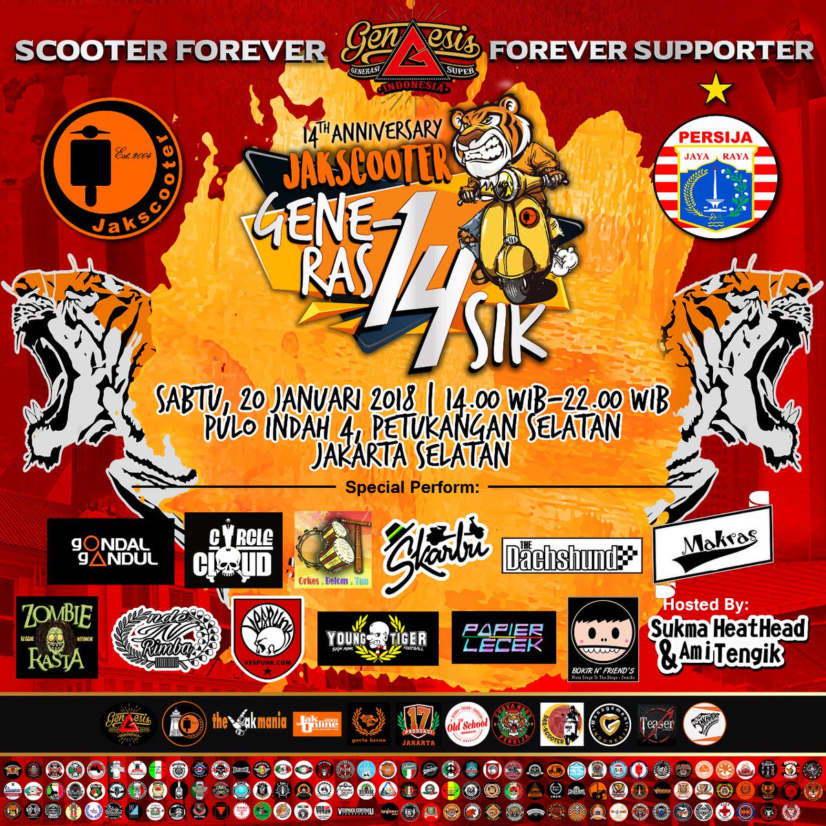 jak_scooter's tweet image. Anniversary 14 Tahun Jakscooter, Komunitas Vespa Berbasis Supporter. #generas14sik