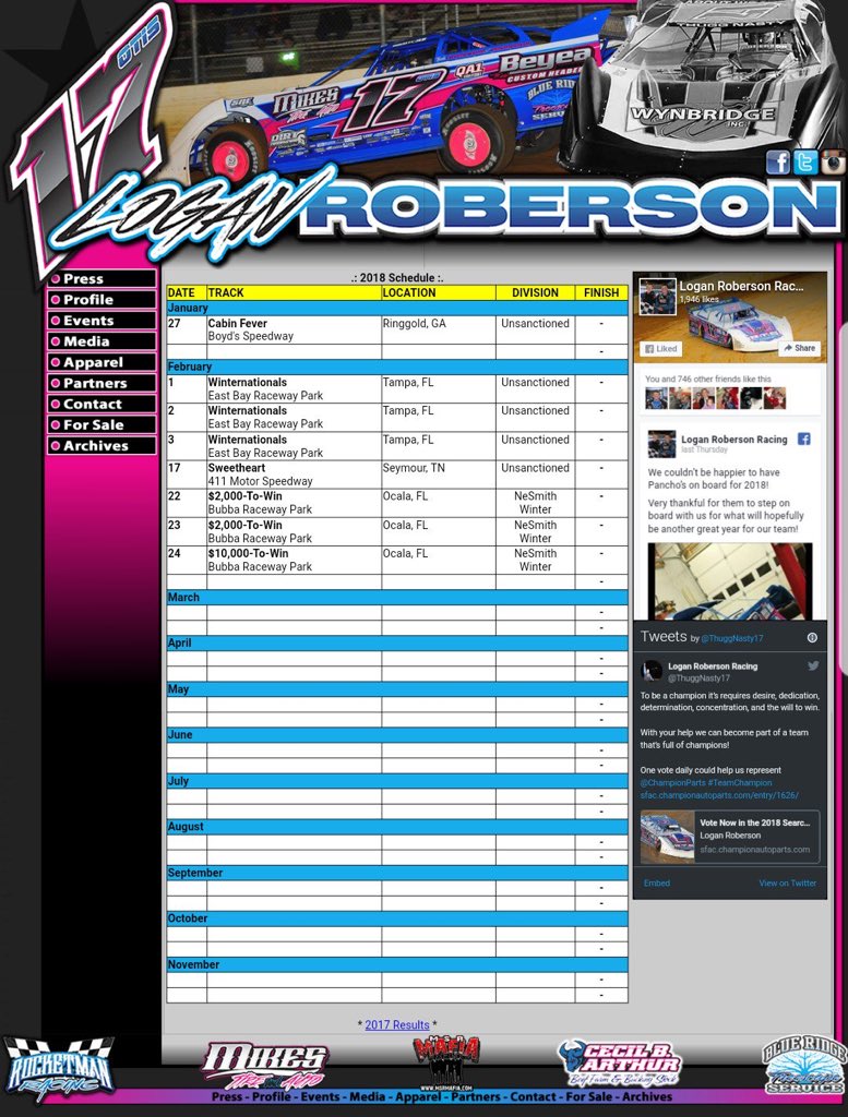 ThuggNasty17's tweet photo. Here is the beginning stages of our 2018 schedule!
We hope to see you all at one of our races. Next up is Cabin Fever at @BoydsSpeedway.
#MSRMafia #TeamQA1 https://t.co/zJBgtPOv9e
