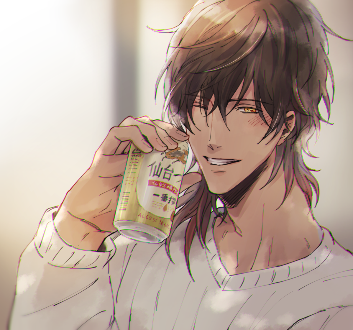 「最近一緒にビールが飲めるようになった、僕の恋人。

ってゆ～CMをね……見たいよ」|たまき⚡️原稿しつつのイラスト