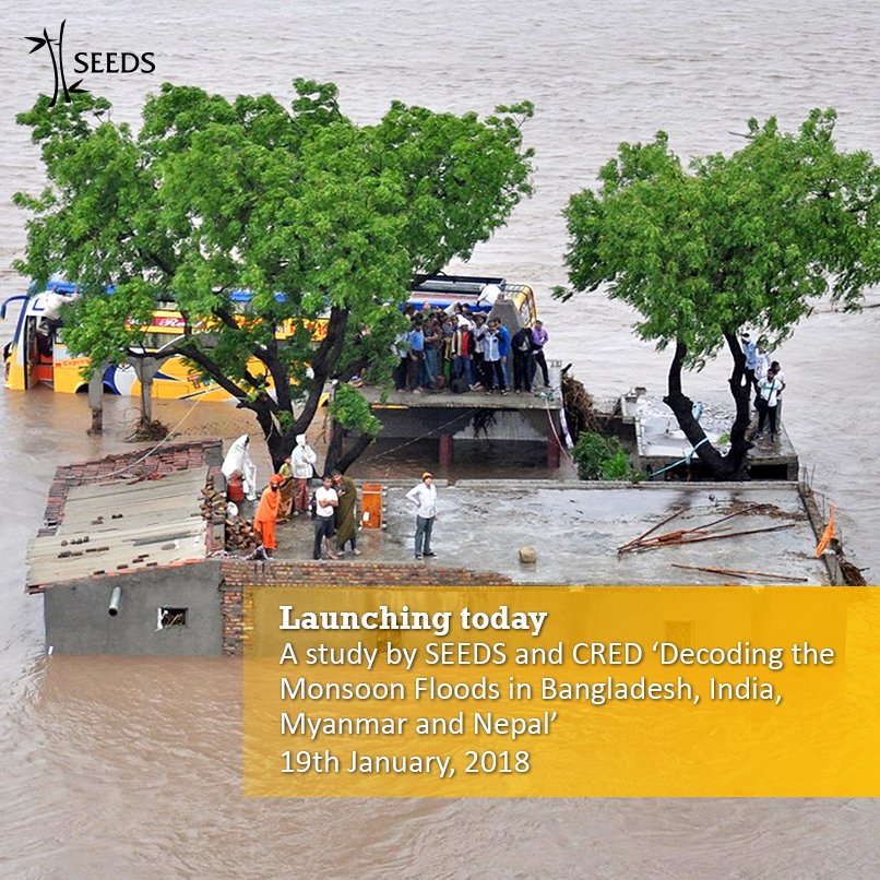 SeedsIndia's tweet photo. #DidYouKnow: Floods and cyclones account for 77% of all disaster events in India over the last 18 years. #DEPPLabBD https://t.co/Ccd9d4tQDU