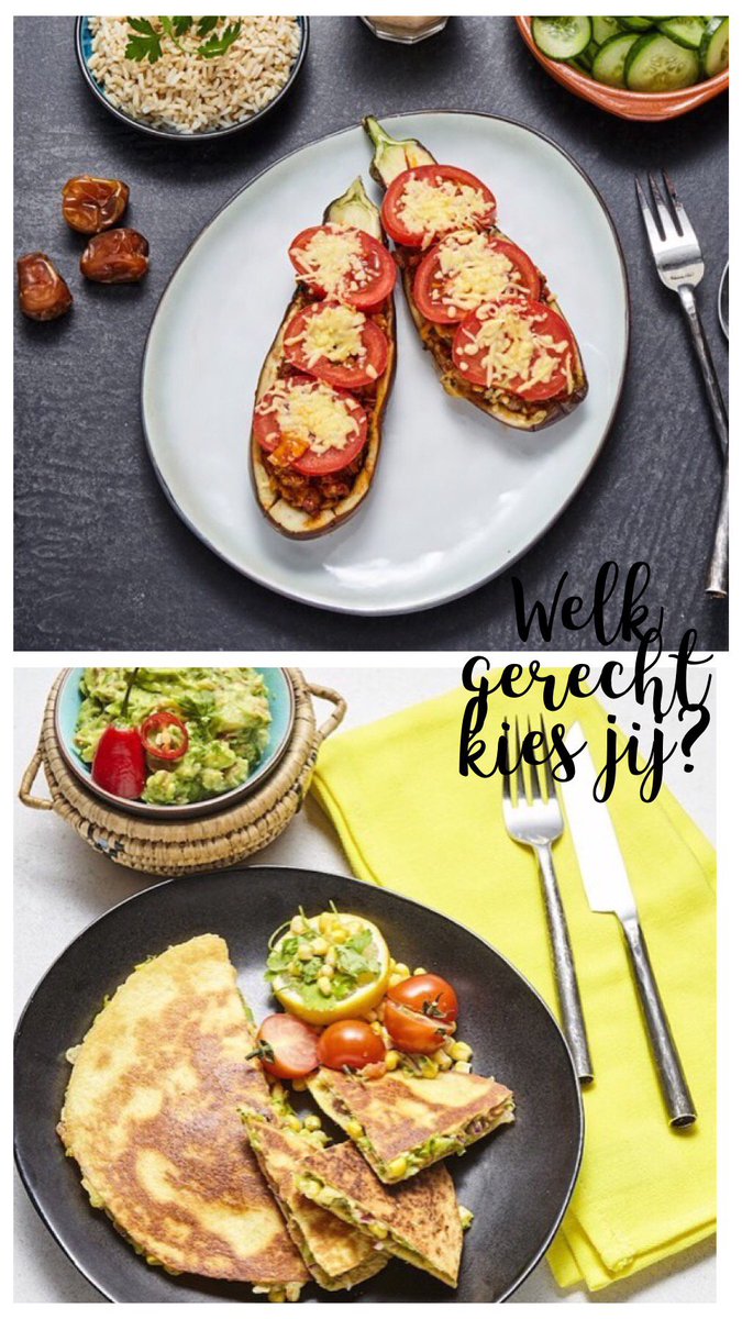 ChefAliNL's tweet image. Vrijdag dilemma! Zou jij kiezen voor de gevulde aubergines met gekruid rundergehakt en kaas of ga je liever voor de heerlijke quesadilla's met zelfgemaakte guacamole?