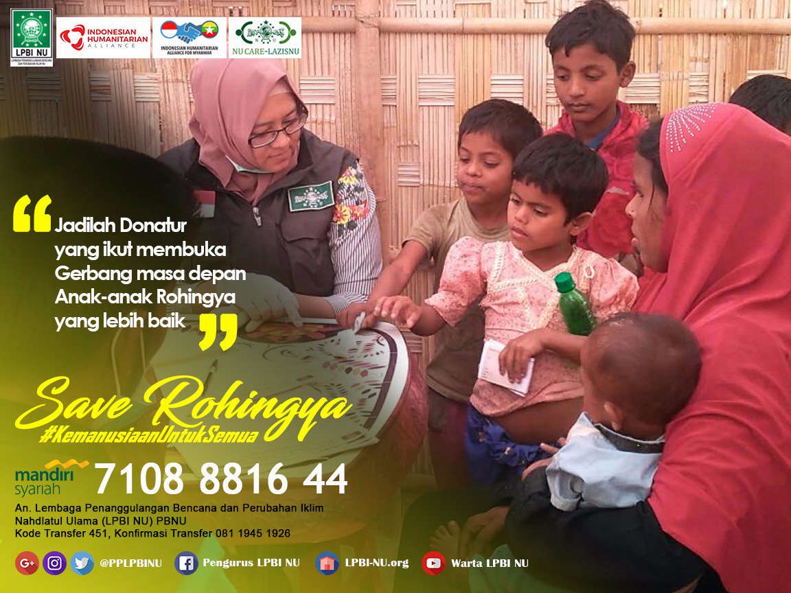 Anak-Anak Rohingya ingin punya masa depan, bantu mereka  tumbuh sehat &amp; berpendidikan,YUK SEDEKAH #JumatBerkah #NusantaraBerbagi #SaveRohingya <a href="/nu_online/">NU Online</a> <a href="/nu_berbagi/">Nusantara Berbagi</a> <a href="/ali_yoseph/">Muhamad Ali Yusuf</a> <a href="/YayahRuchyati/">Yayah Ruchyati</a>